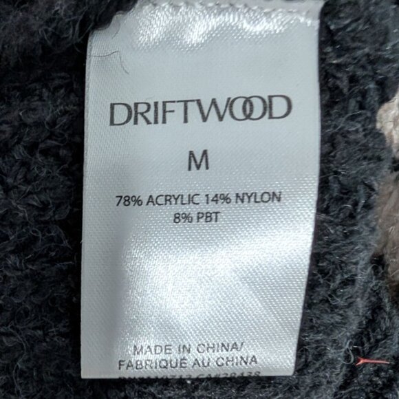 Driftwood Aztec Duster Cardigan Womens Size Medium Black Ribbed Open Sweater - Picture 4 of 9